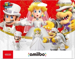 Amiibo Collection Super Mario Odyssey - Bowser + Mario + Peach (Tenues de mariage)