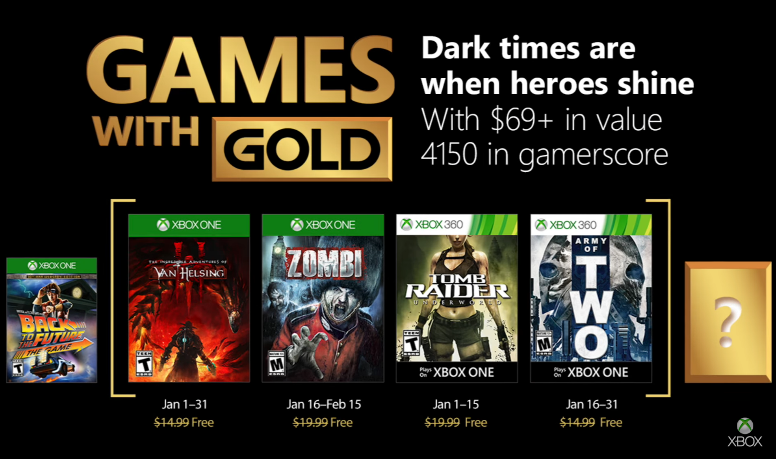 Jeux gratuits avec abonnement xbox live gold janvier 2018