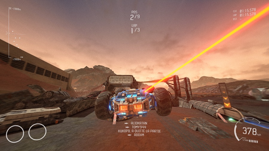 Test GRIP Combat Racing : attaque laser