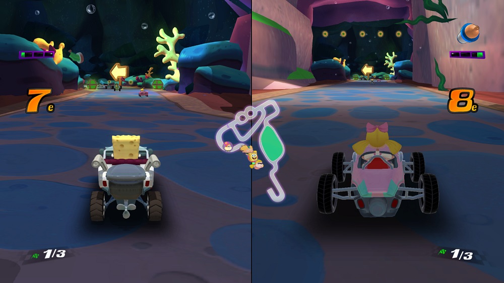 Test Nickelodeon Kart Racers : écran splitté