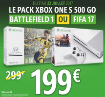 Pack console Xbox One S 500 Go + Fifa 17 ou Battlefield 1 (77 - Cesson Boissénart)