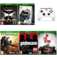 Manette Xbox One + Batman Arkham Night + Batman Return to Arkham + The Evil Within + Wolfenstein + Titanfall (via mobile)