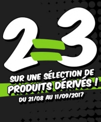 2 produits dérivés achetés = le 3ème offert