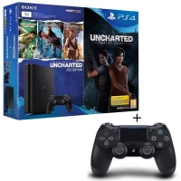 Console PS4 Slim  - 1To + 2ème Manette  + Uncharted la Collection + Uncharted : The Lost Legacy (via mobile)