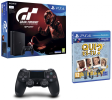 Console PS4 Slim - 1To + 2ème Manette + Gran Turismo + Qui es-tu? 