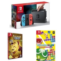 Console Nintendo Switch Neon ou Gris + Rayman Legends + Puyo Puyo Tetris 