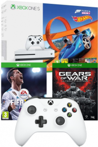 Console Xbox One S - 500 Go + 2ème Manette + Forza Horizon 3 + Hot Wheels + FIFA 18 + Gears of War Ultimate Edition 