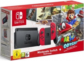 Console Nintendo Switch (rouge) - Edition Limitée  + Super Mario Odyssey