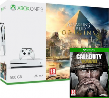 Pack Xbox One S - 500 Go + Assassin's Creed Origins + Call of Duty WWII