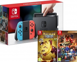 Console Nintendo Switch - Néon + Sonic Forces - Bonus Edition + Rayman Legends : Definitive Edition