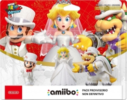 Amiibo Collection Super Mario Odyssey - Bowser + Mario + Peach (Tenues de mariage) 