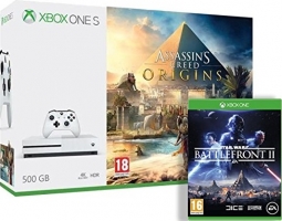 Console Xbox One S - 500Go + Assassin's Creed Origins + Star Wars Battlefront 2