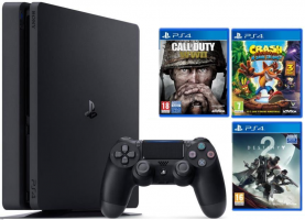 Console PS4 - 500Go +  Call of Duty World War II + Destiny 2 + Crash Bandicoot N. Sane Trilogy