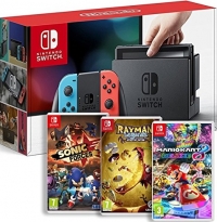 Console Nintendo Switch (Neon ou Gris) + Sonic Forces + Super Mario Odyssey ou Mario Kart Deluxe + Rayman Legends 