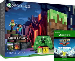 Console Xbox One S - 1To - Edition Limitée Minecraft + Minecraft + Steep