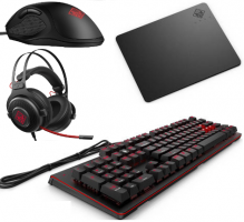 Pack Gaming HP : Clavier Omen 1100 + Tapis de Souris Omen 100M + Souris Omen 600 + Casque Omen 800