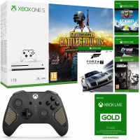 Console Xbox One S - 1To + 2ème Manette Recon Tech + Forza Motorsport 7 + PlayerUnknow's Battlegrounds + Steep + The Crew + Rainbow Six Siege + Xbox Live de 3 Mois