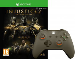 Manette pour Xbox One / PC (Vert / Orange) +  Injustice 2 - Legendary Edition - Day One Edition