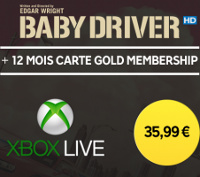 Abonnement Xbox Live de 12 Mois + Location du Film Baby Driver (HD - 48h)
