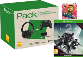 Manette pour Xbox One / PC + Kit play and Charge + Micro-Casque Stéréo Microsoft + Destiny 2 + Artbook