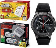 Samsung Gear S3 Frontier ou Classic + Bracelet + Console Nintendo 2DS + Super Mario 2 ou Nintendo Classic Mini : Super Nes Nintendo