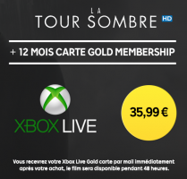 Abonnement Xbox Live de 12 Mois + Location du Film La Tour Sombre (HD - 48h) 