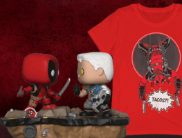 2 Figurines POP : Deadpool vs Cable + T-Shirt  Officiel Deadpool