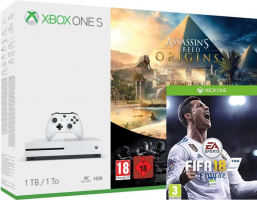 Console Xbox One S - 1To + Assassin's Creed Origins + Rainbow Six Siège + FIFA 18