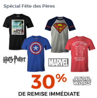 -30% sur une Sélection de T-Shirts Marvel / Star Wars / Harry Potter