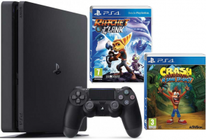 Console PS4 Slim - 1To + Crash Bandicoot N. Sane Trilogy + Ratchet & Clank