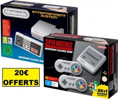 Console Nintendo Classic Mini NES + Console Nintendo Classic Mini Super Nintendo + 20€ Offerts 