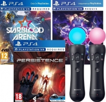 Paire de PlayStation Move + The Persistence VR + VR Worlds + Starblood Arena VR