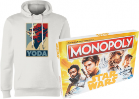 Sweat à Capuche Star Wars (au choix - Taille S à XXL) + Monopoly Star Wars - Han Solo