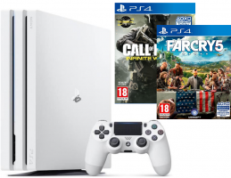 Console PS4 Pro - 1To (Blanche) + Far Cry 5 + Call of Duty: Infinite Warfare