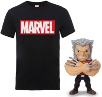 T-Shirt Marvel (Homme - Taille S à XXL) + Figurine Metals Die Cast - Wolverine 