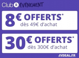 8€ de Réduction dès 49€ d'achat ou 30€ de Réduction dès 300€ d'achat