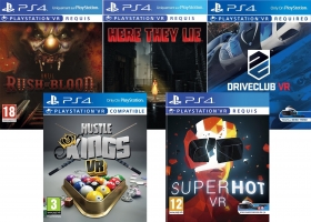 DriveClub VR / Until Dawn : Rush Of Blood / Hustle Kings VR /  SuperHot VR / Here They Lie