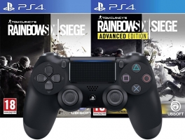 Manette PS4 -  DualShock 4 (Noir / Bleu / Blanc) + Rainbow Six Siege + Rainbow Six Siege - Advanced Edition
