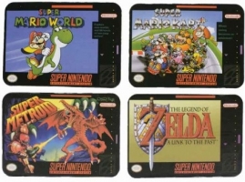 4 Dessous de verre - Nintendo - Jeux Super Nintendo