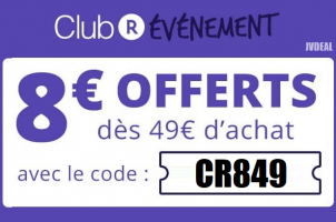 8 € offerts dès 49 € d'achat