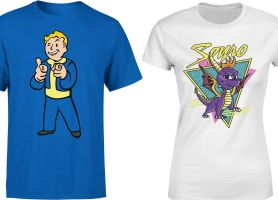 T-Shirt Fallout Vault Boy ou Spyro Retro