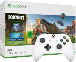 Console Xbox One S - 1To + 2ème Manette + 2000 V-Bucks et Skin Legendary Eon pour Fortnite