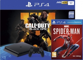 Console PS4 Slim - 1To + Call of Duty Black Ops 4 + Marvel's Spider-Man