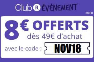 Prolongations Black Friday : 8 € offerts dès 49 € d'achat sur une sélection de produits