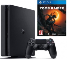 Console PS4 Slim - 1To (Reconditionné à Neuf) + Shadow of the Tomb Raider
