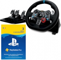 Volant de Course - Logitech G29 + Pédalier + Abonnement Playstation Plus de 3 Mois