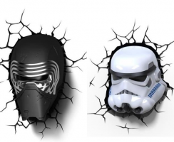 Lampe décorative murale Star Wars - Kylo Ren ou Stormtrooper (13,50€)