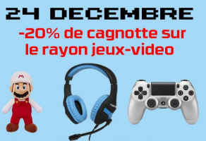 [Calendrier de l'avent Hypergames] -20% de cagnotte sur le rayon jeux-video