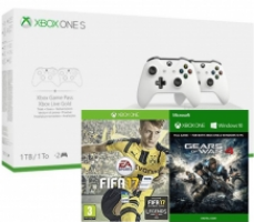 Console Xbox One S 1 To + 2 Manettes + Gears Of War 4 + Fifa 17 + 10€ Offerts