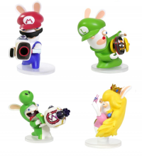 Figurine Mario et Les Lapins Crétins Kingdom Battle - Luigi / Mario / Peach / Yoshi (8cm)